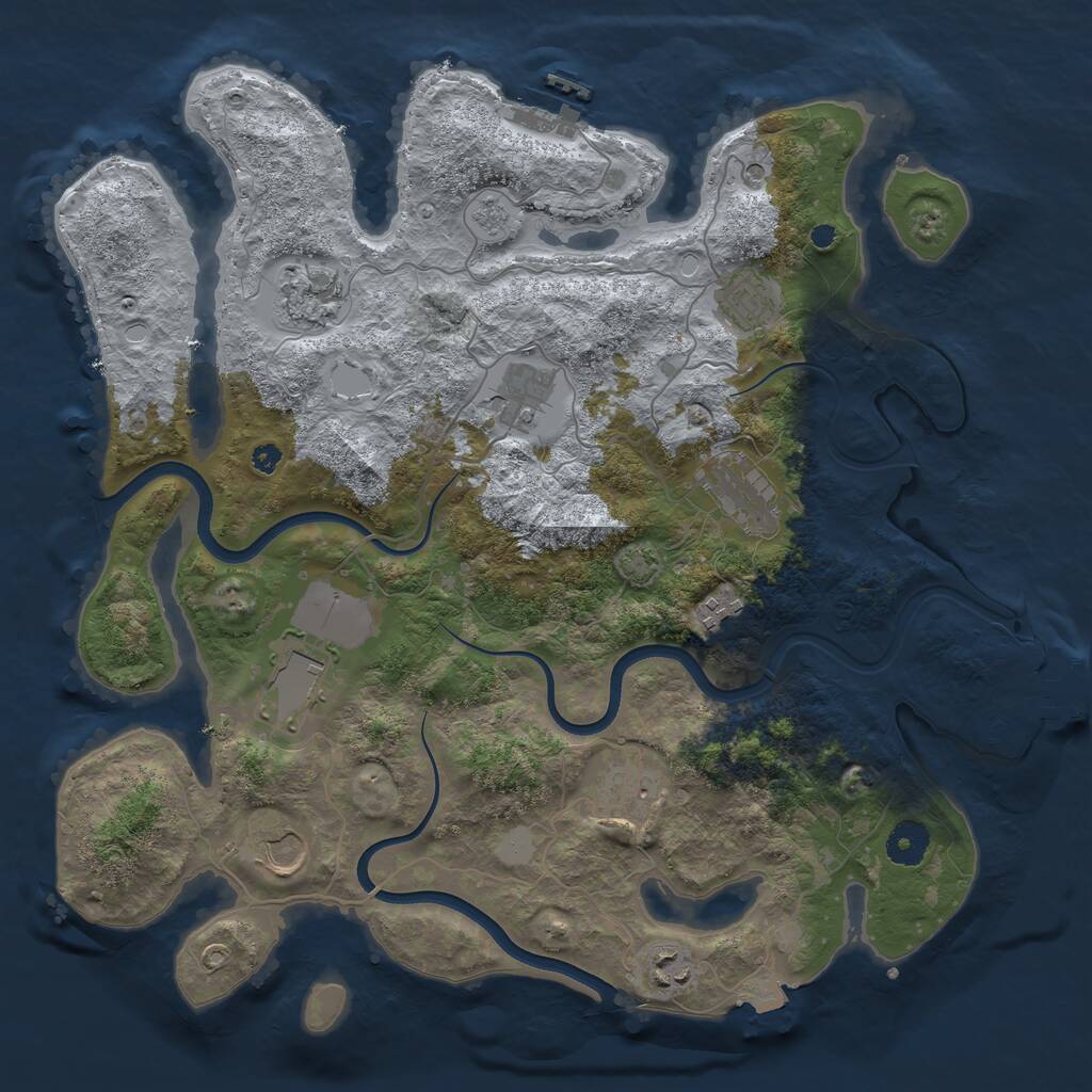 Rust Map: Procedural Map, Size: 3750, Seed: 1599815037, 15 Monuments