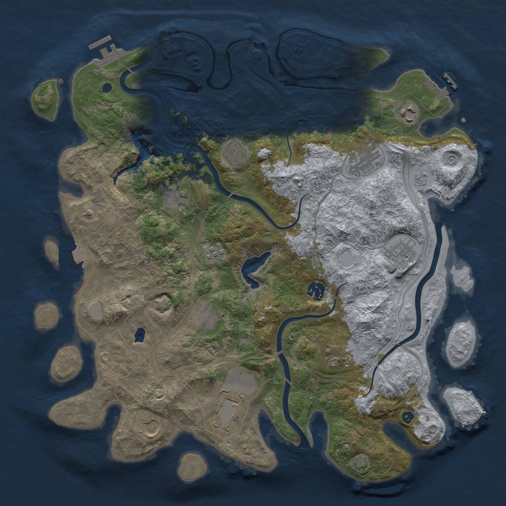 Rust Map: Procedural Map, Size: 4250, Seed: 248259643, 17 Monuments