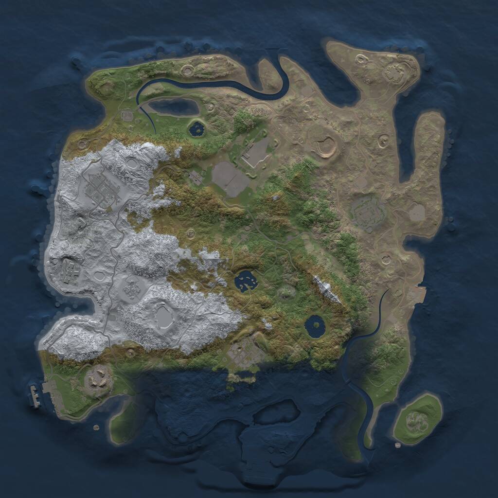 Rust Map: Procedural Map, Size: 3500, Seed: 1536978, 14 Monuments
