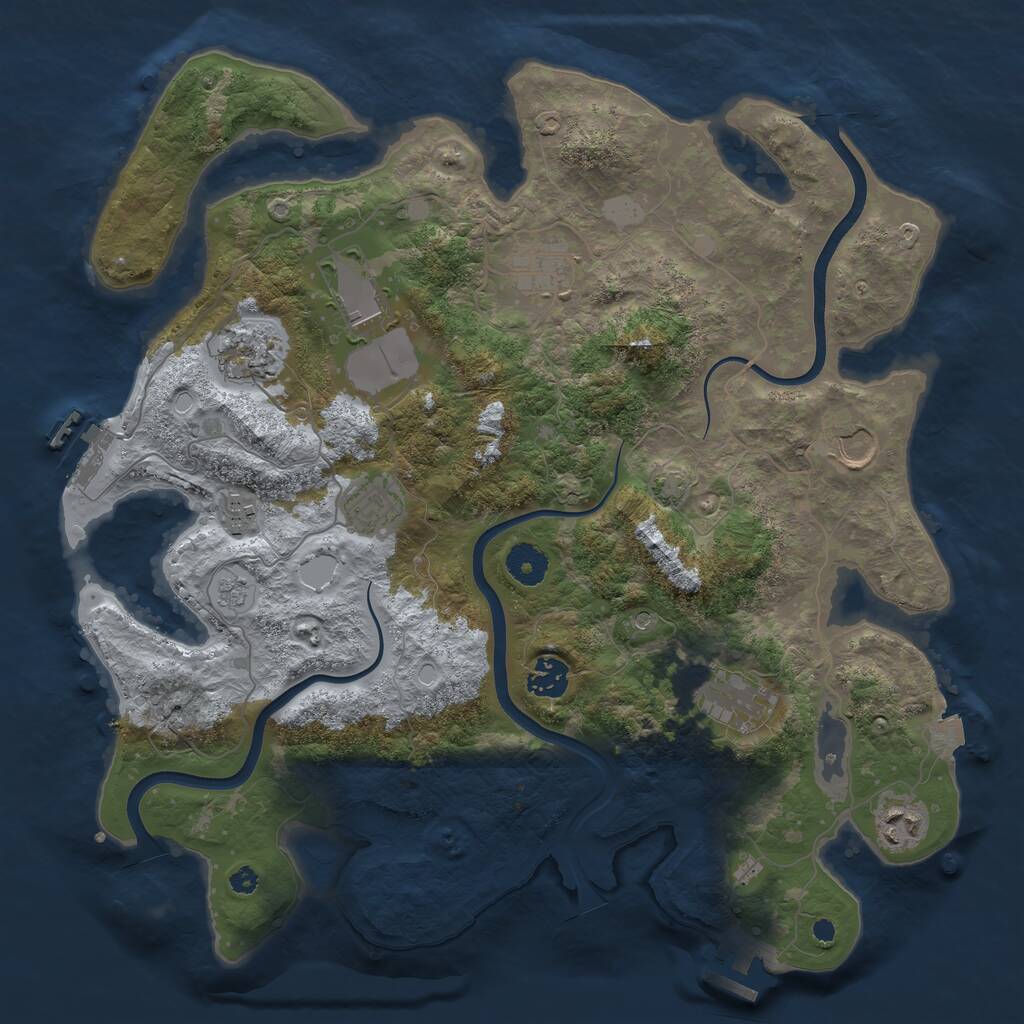 Rust Map: Procedural Map, Size: 3750, Seed: 467060, 15 Monuments
