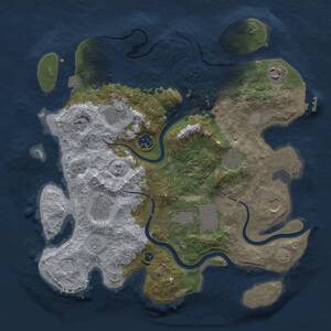 Thumbnail Rust Map: Procedural Map, Size: 3500, Seed: 1678661306, 13 Monuments
