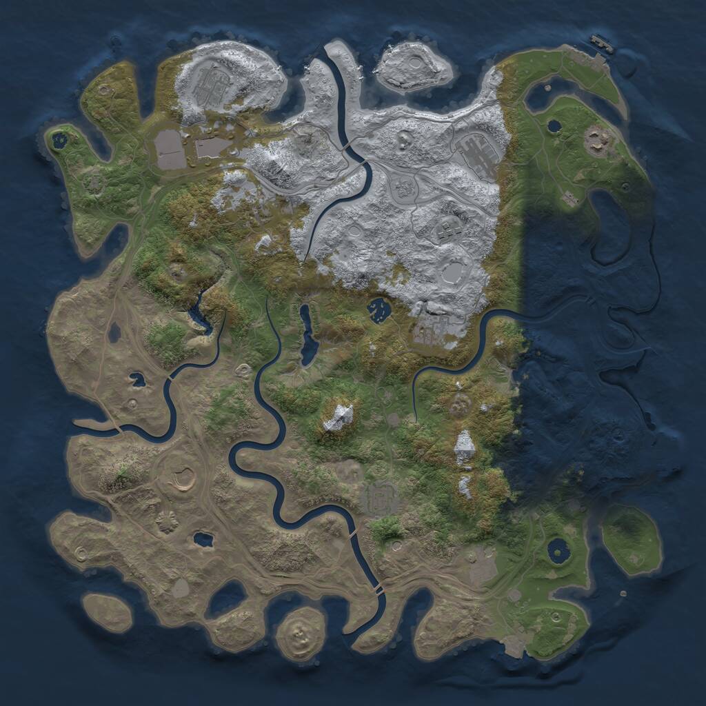 Rust Map: Procedural Map, Size: 4500, Seed: 1564408729, 17 Monuments