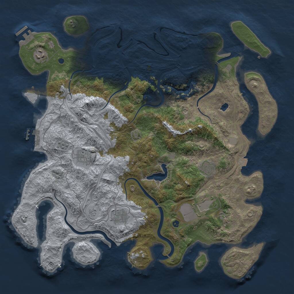 Rust Map: Procedural Map, Size: 4250, Seed: 2025569197, 13 Monuments