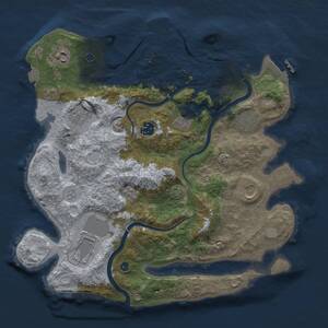 Thumbnail Rust Map: Procedural Map, Size: 3600, Seed: 885154, 14 Monuments