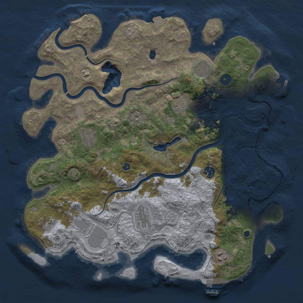 Rust Map: Procedural Map, Size: 4000, Seed: 300867835, 15 Monuments