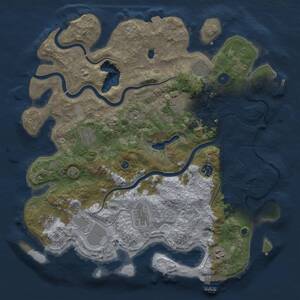 Thumbnail Rust Map: Procedural Map, Size: 4000, Seed: 300867835, 15 Monuments