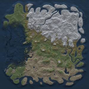 Thumbnail Rust Map: Procedural Map, Size: 6000, Seed: 145454, 17 Monuments