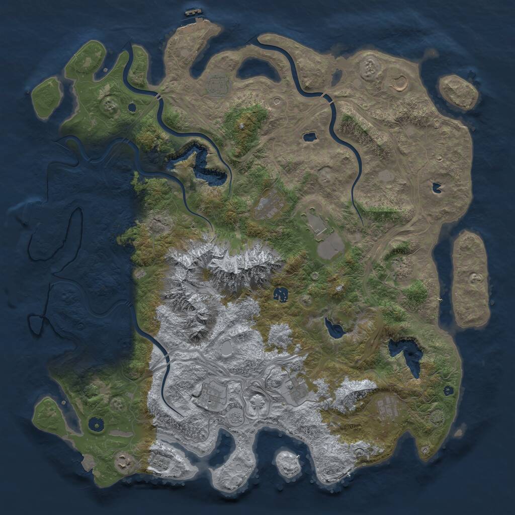 Rust Map: Procedural Map, Size: 5000, Seed: 1597431255, 17 Monuments