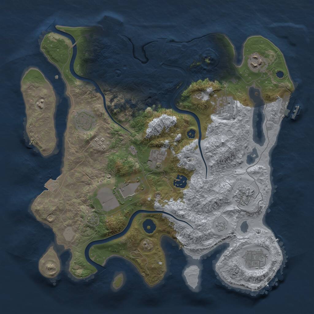 Rust Map: Procedural Map, Size: 3500, Seed: 15230056, 15 Monuments