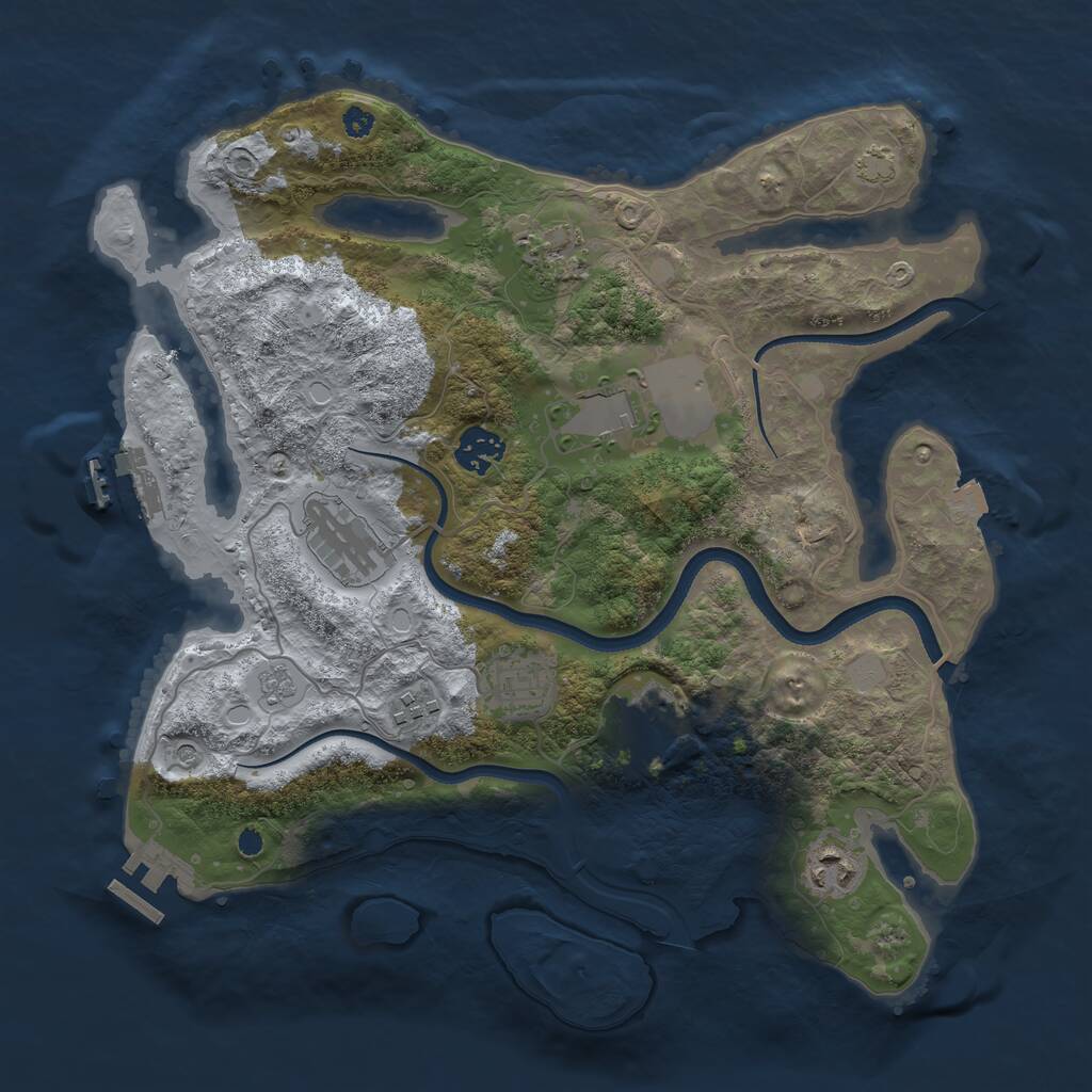 Rust Map: Procedural Map, Size: 3500, Seed: 285703920, 14 Monuments