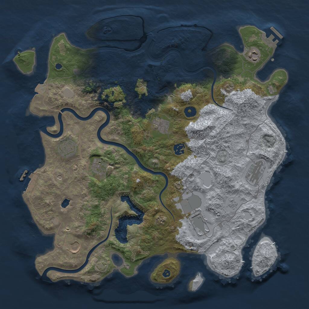 Rust Map: Procedural Map, Size: 4000, Seed: 147455323, 15 Monuments