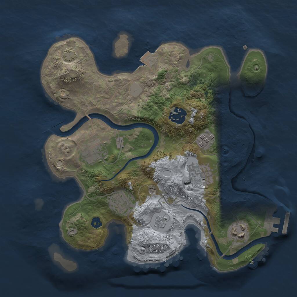 Rust Map: Procedural Map, Size: 2700, Seed: 712690071, 11 Monuments