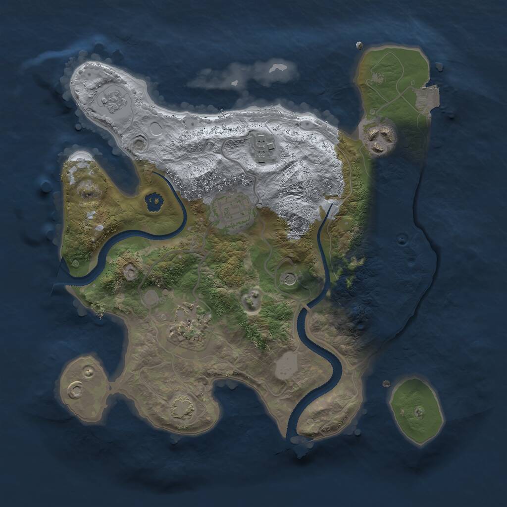 Rust Map: Procedural Map, Size: 2700, Seed: 825907662, 8 Monuments
