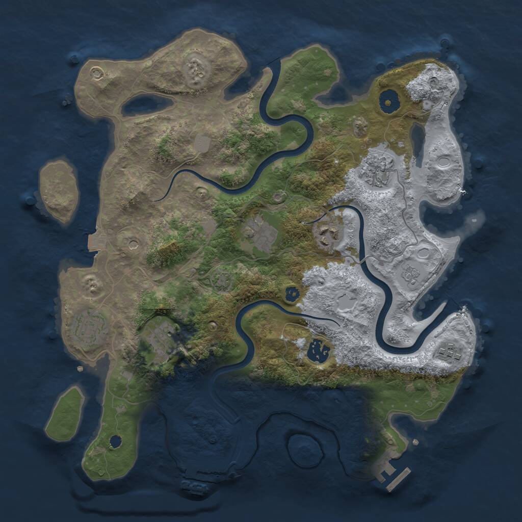 Rust Map: Procedural Map, Size: 3500, Seed: 1092, 13 Monuments