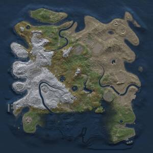Thumbnail Rust Map: Procedural Map, Size: 4000, Seed: 51566601, 16 Monuments