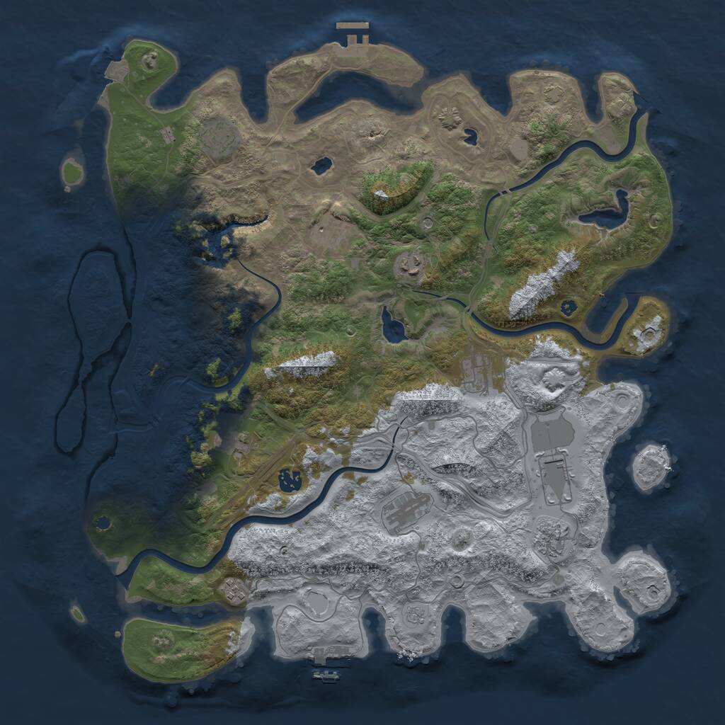 Rust Map: Procedural Map, Size: 4500, Seed: 9743860, 16 Monuments