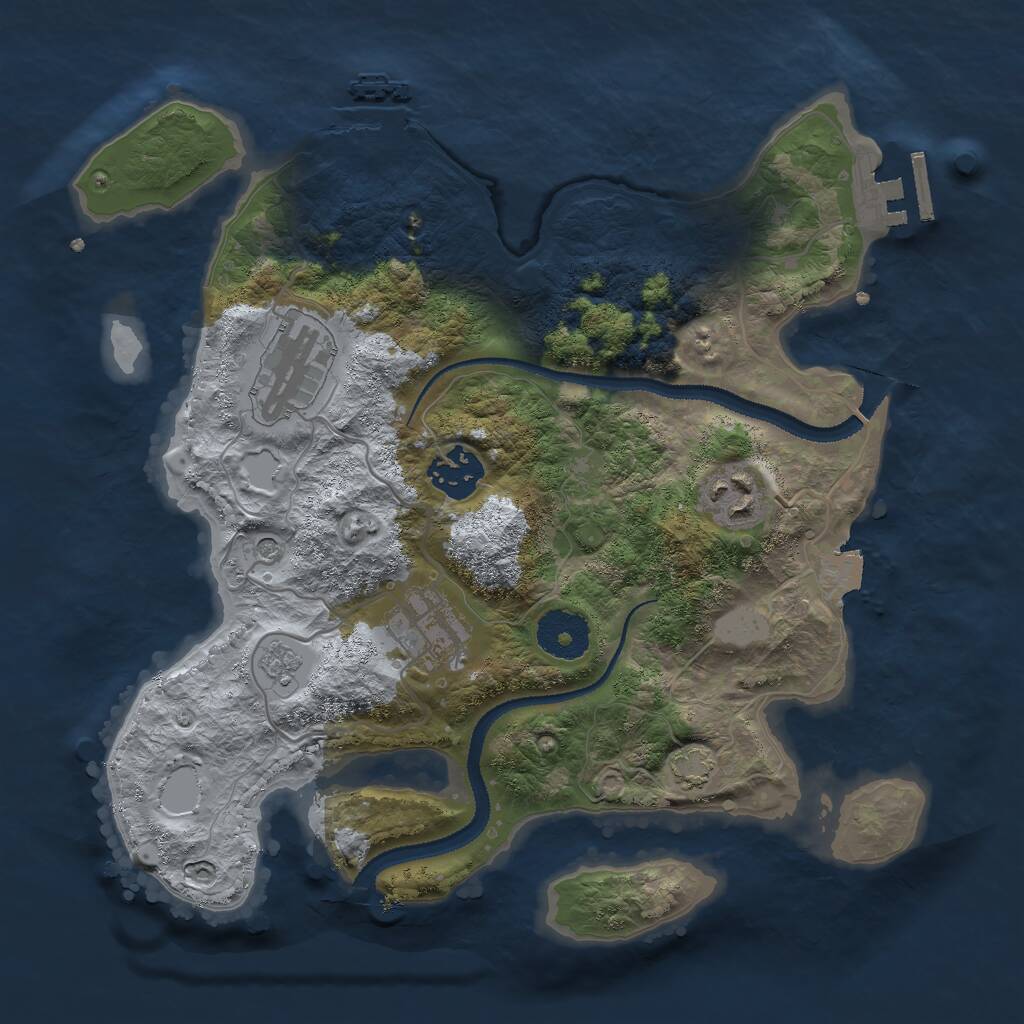 Rust Map: Procedural Map, Size: 3000, Seed: 28947, 10 Monuments