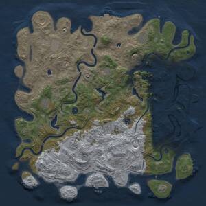 Thumbnail Rust Map: Procedural Map, Size: 4800, Seed: 490385546, 17 Monuments