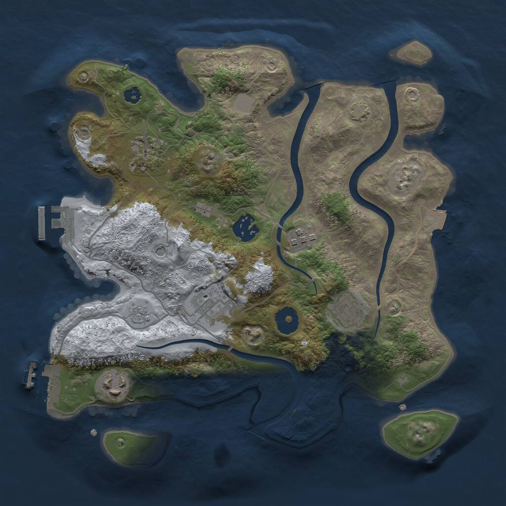 Rust Map: Procedural Map, Size: 3000, Seed: 482930730, 12 Monuments