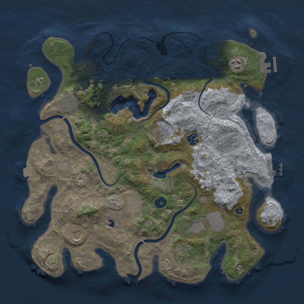 Rust Map: Procedural Map, Size: 4000, Seed: 2469947, 16 Monuments