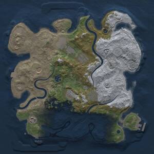 Thumbnail Rust Map: Procedural Map, Size: 3500, Seed: 1976375899, 14 Monuments