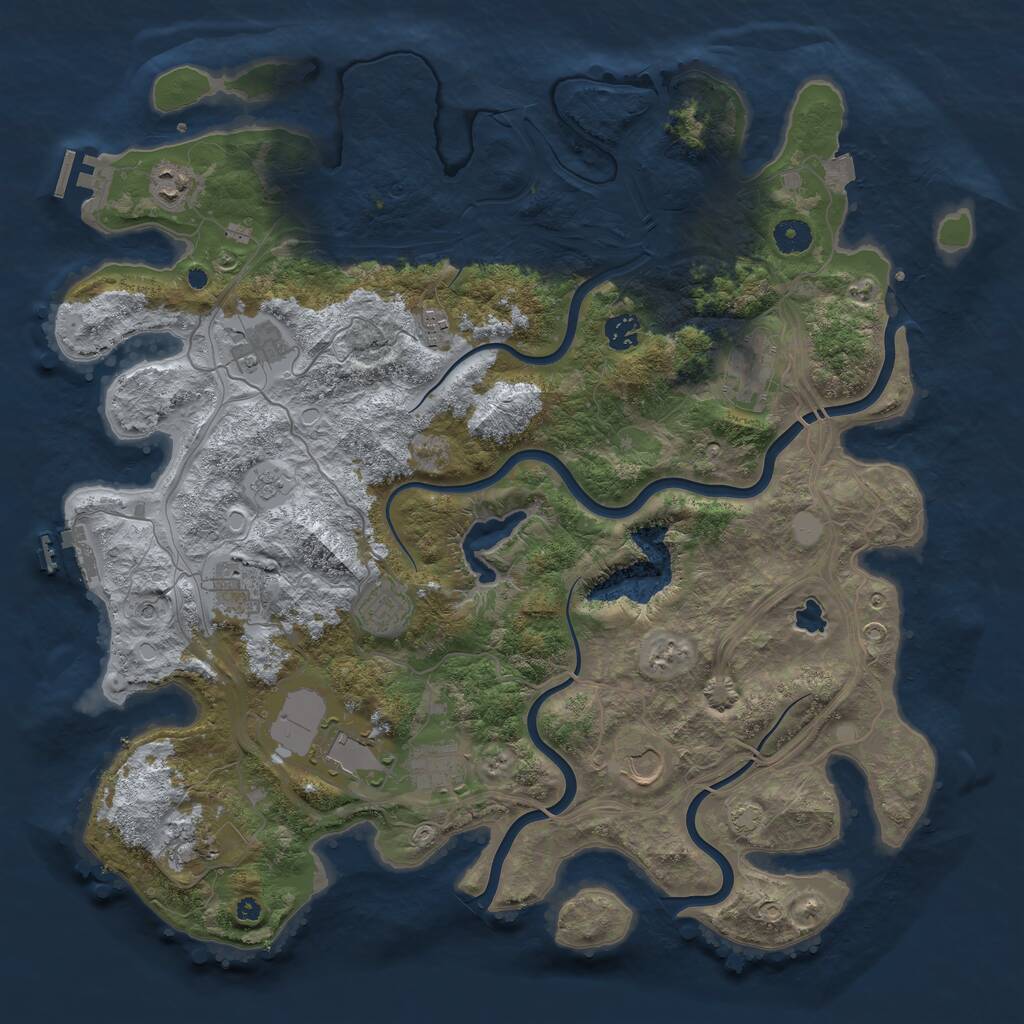 Rust Map: Procedural Map, Size: 4250, Seed: 916541220, 17 Monuments