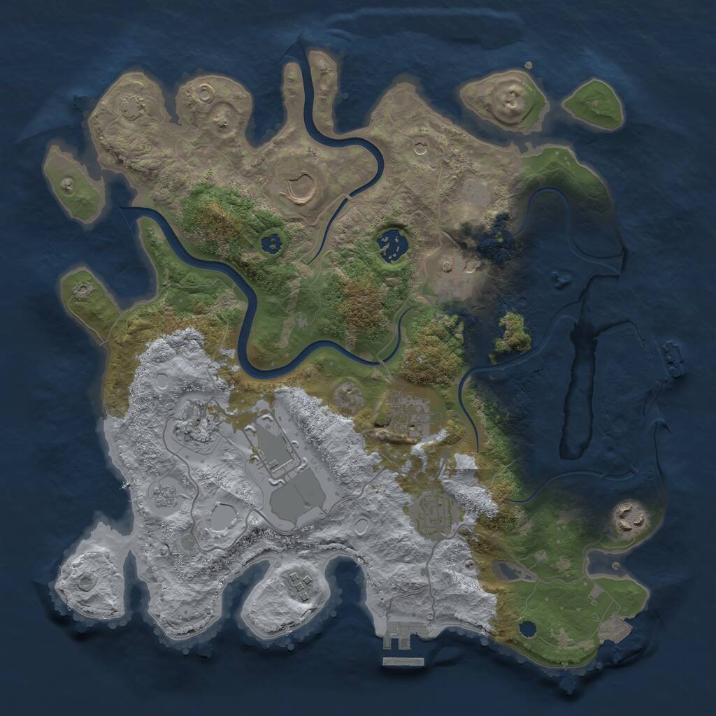 Rust Map: Procedural Map, Size: 3500, Seed: 2027885124, 15 Monuments