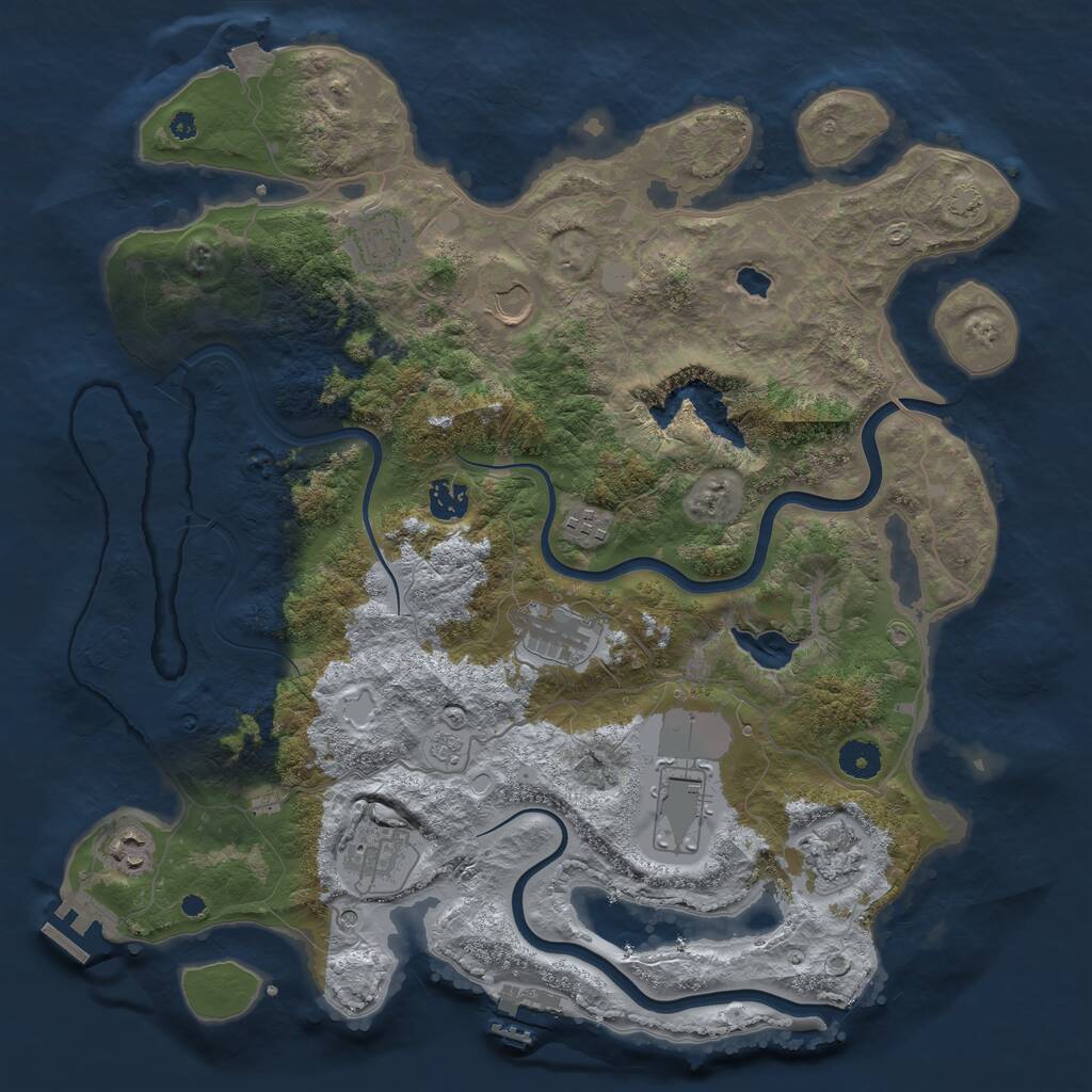Rust Map: Procedural Map, Size: 4000, Seed: 1835537462, 15 Monuments