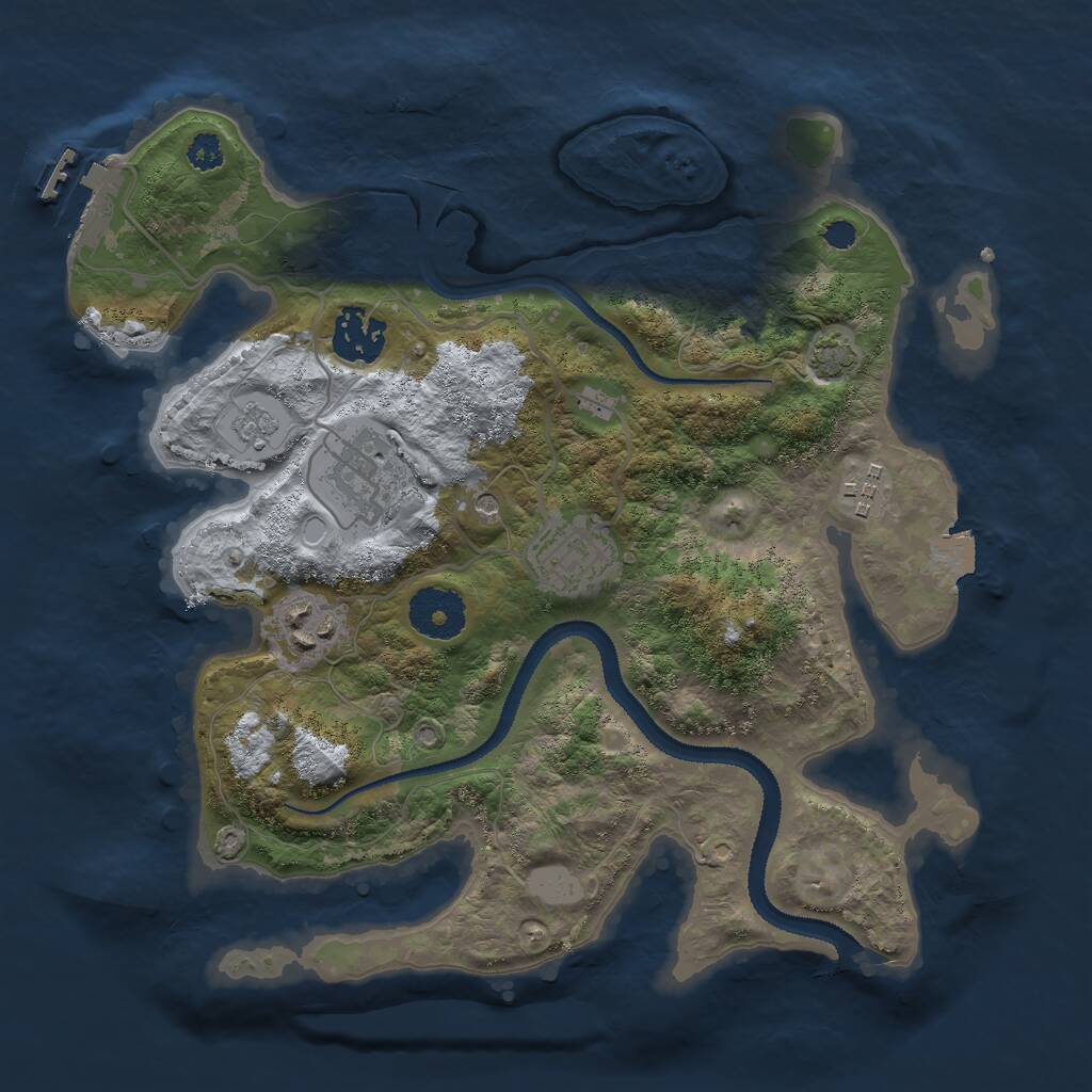 Rust Map: Procedural Map, Size: 3000, Seed: 3241098, 10 Monuments