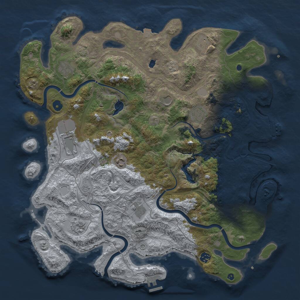 Rust Map: Procedural Map, Size: 4450, Seed: 220478025, 16 Monuments