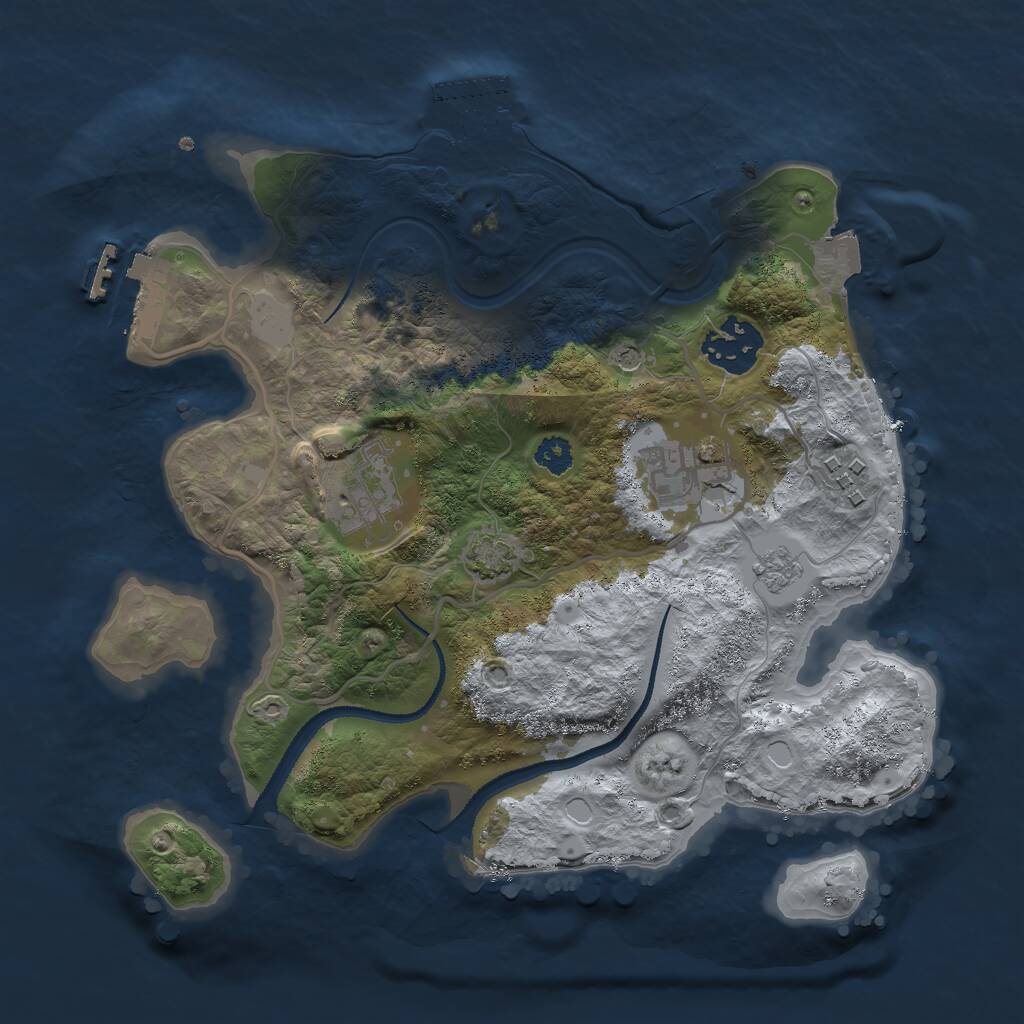 Rust Map: Procedural Map, Size: 2750, Seed: 1744733072, 10 Monuments
