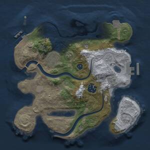 Thumbnail Rust Map: Procedural Map, Size: 2500, Seed: 555657997, 9 Monuments