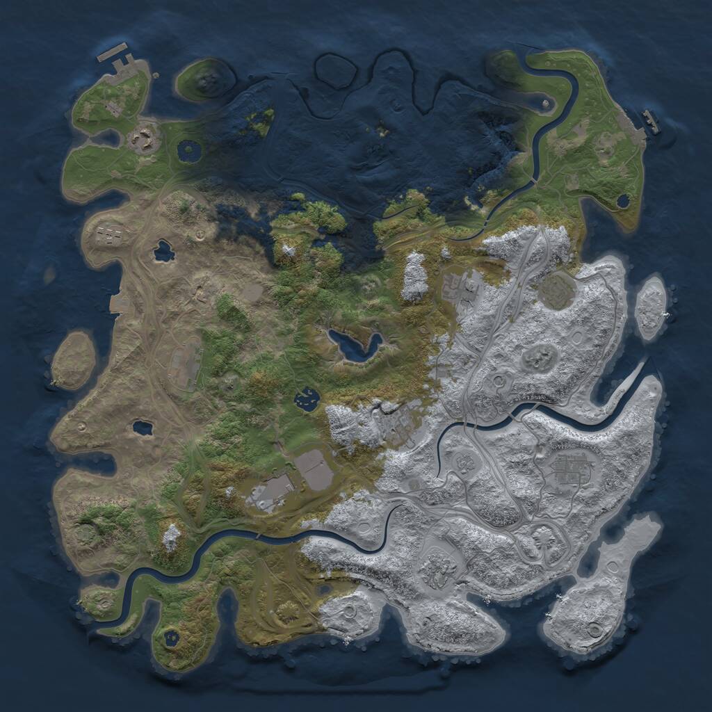Rust Map: Procedural Map, Size: 4500, Seed: 283, 16 Monuments