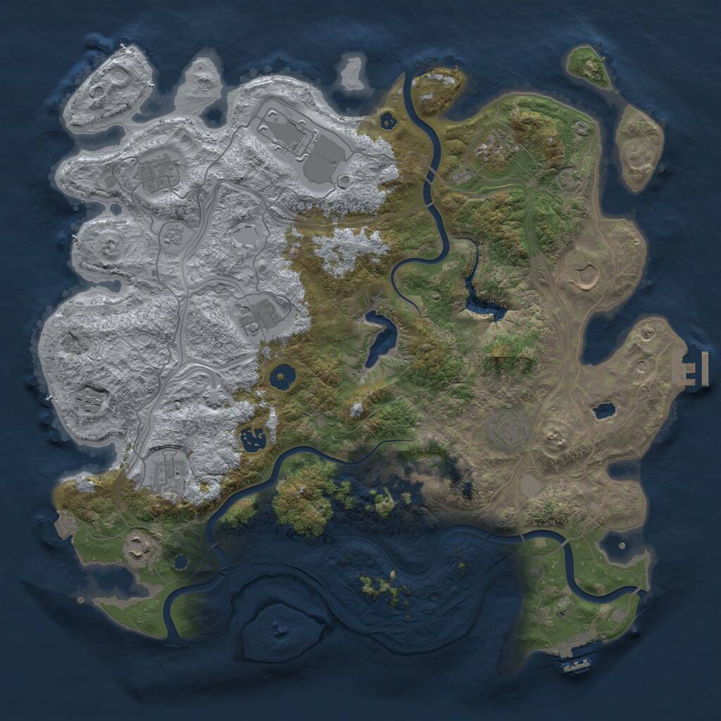 Rust Map: Procedural Map, Size: 4250, Seed: 341389201, 17 Monuments
