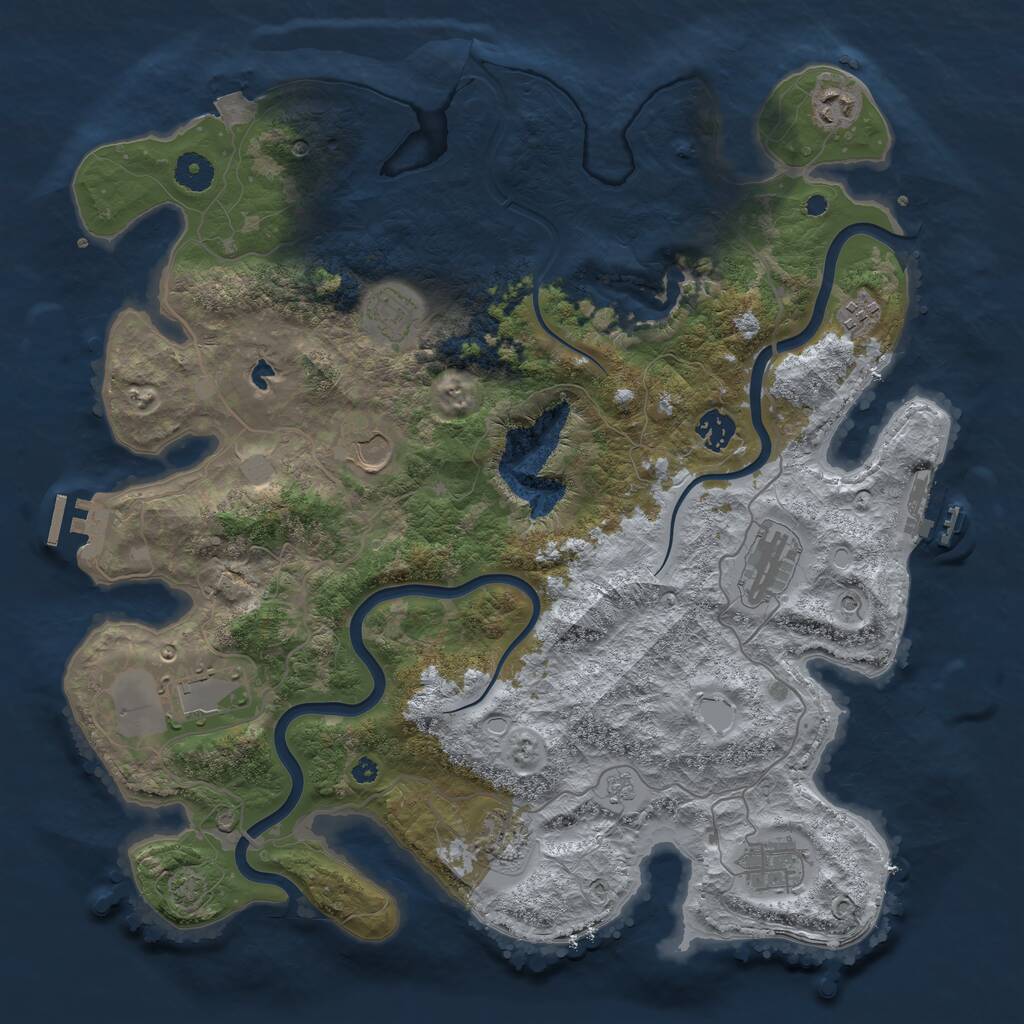 Rust Map: Procedural Map, Size: 4000, Seed: 895769, 15 Monuments