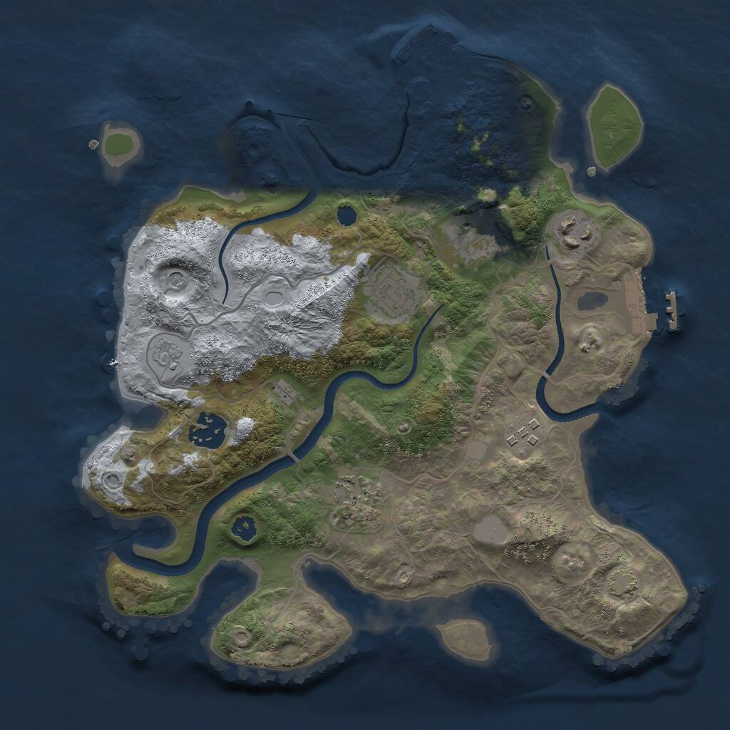 Rust Map: Procedural Map, Size: 3000, Seed: 6564, 12 Monuments