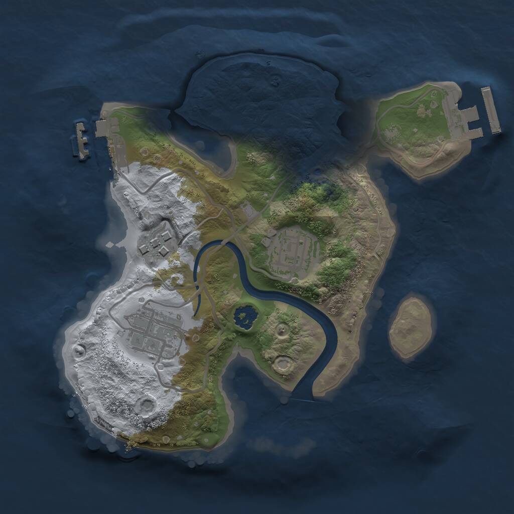 Rust Map: Procedural Map, Size: 2200, Seed: 1000, 6 Monuments