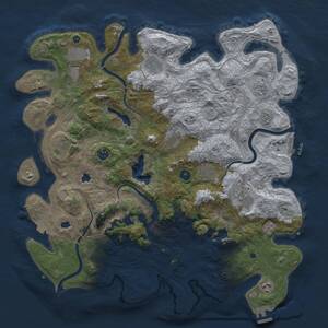 Thumbnail Rust Map: Procedural Map, Size: 4500, Seed: 256292118, 16 Monuments