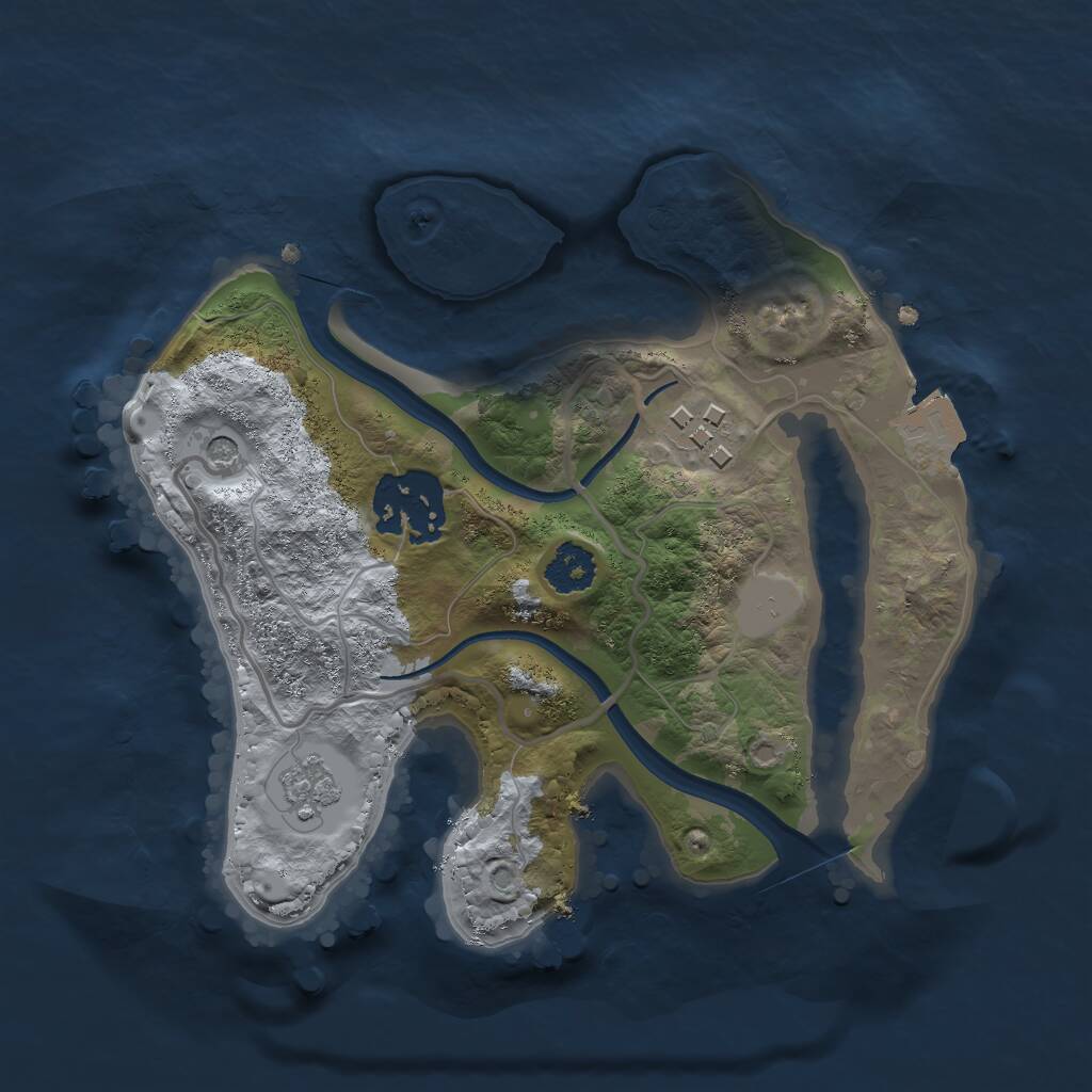 Rust Map: Procedural Map, Size: 2200, Seed: 762486234, 5 Monuments