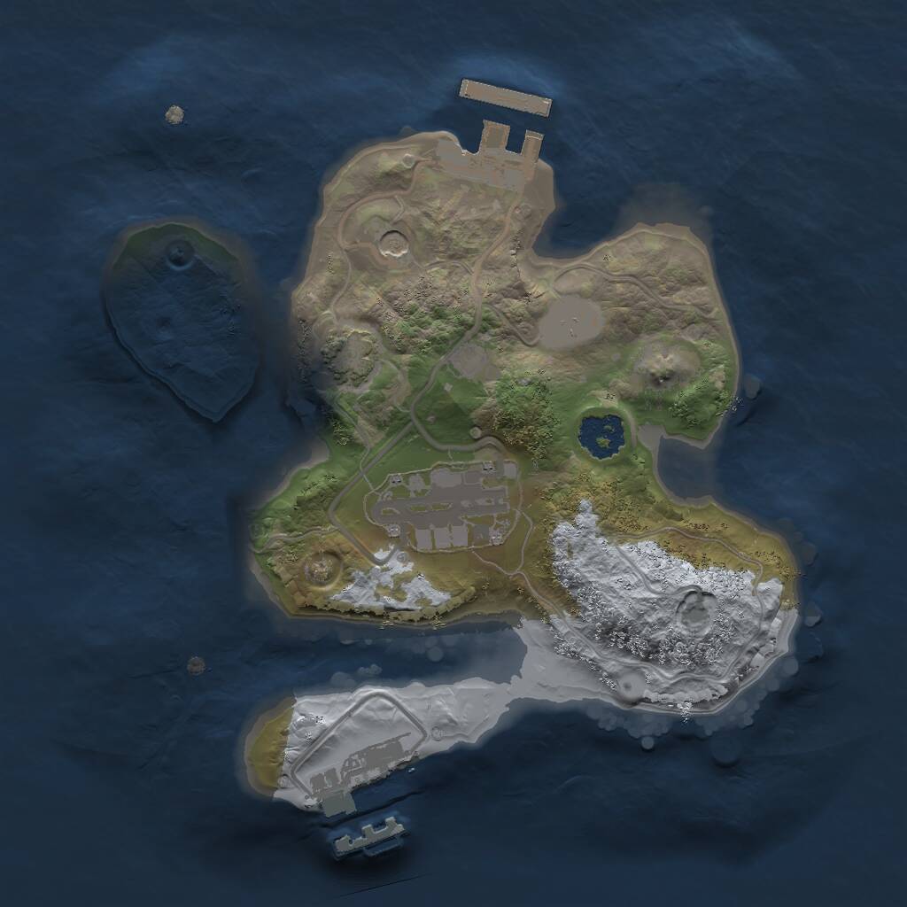 Rust Map: Procedural Map, Size: 2000, Seed: 1985069863, 6 Monuments