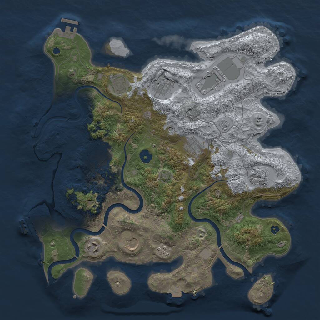 Rust Map: Procedural Map, Size: 3750, Seed: 1804250022, 15 Monuments