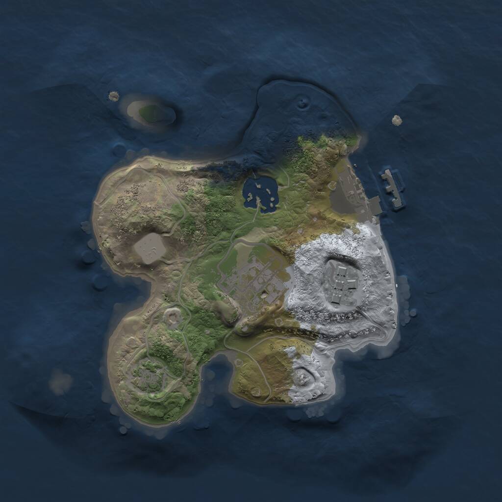Rust Map: Procedural Map, Size: 2000, Seed: 8543, 6 Monuments