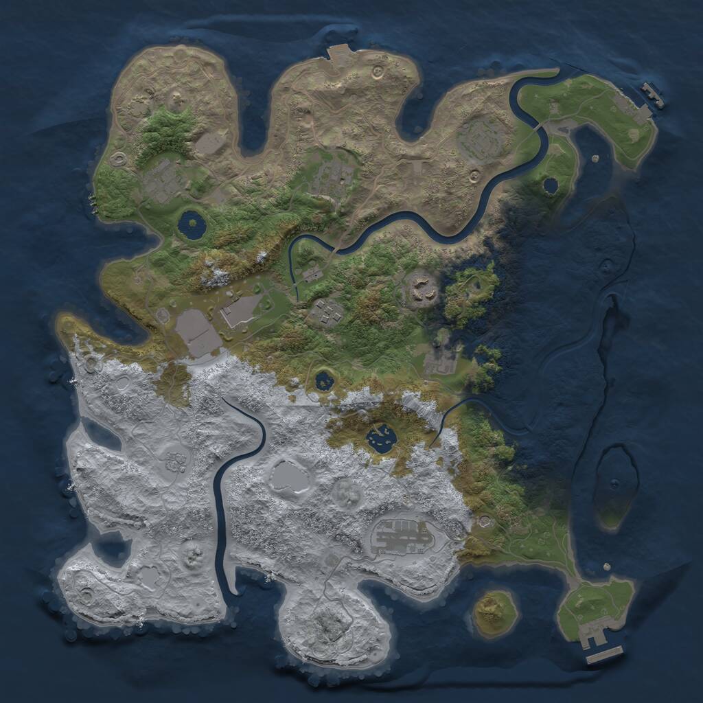 Rust Map: Procedural Map, Size: 3800, Seed: 25626, 15 Monuments