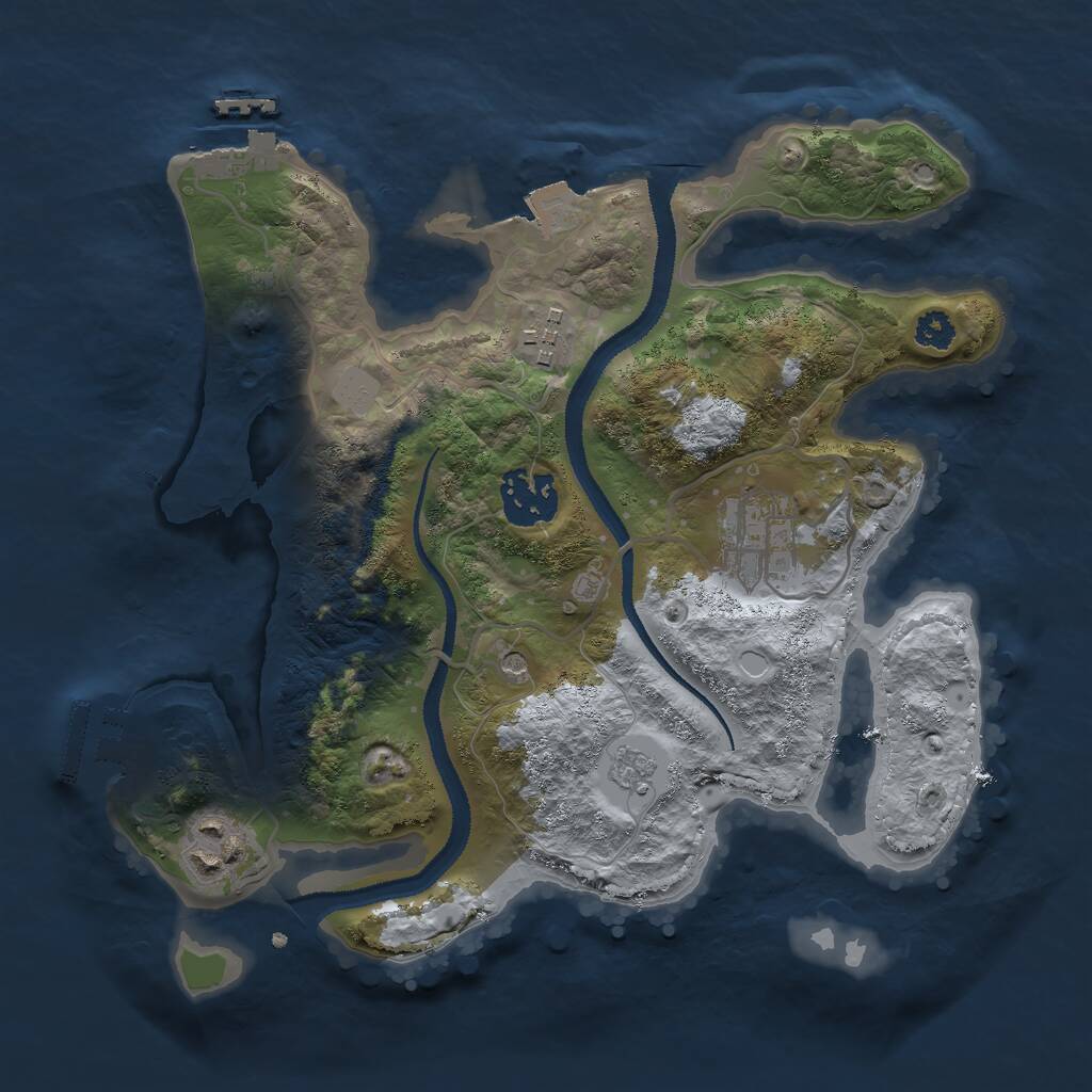 Rust Map: Procedural Map, Size: 2800, Seed: 535777367, 9 Monuments