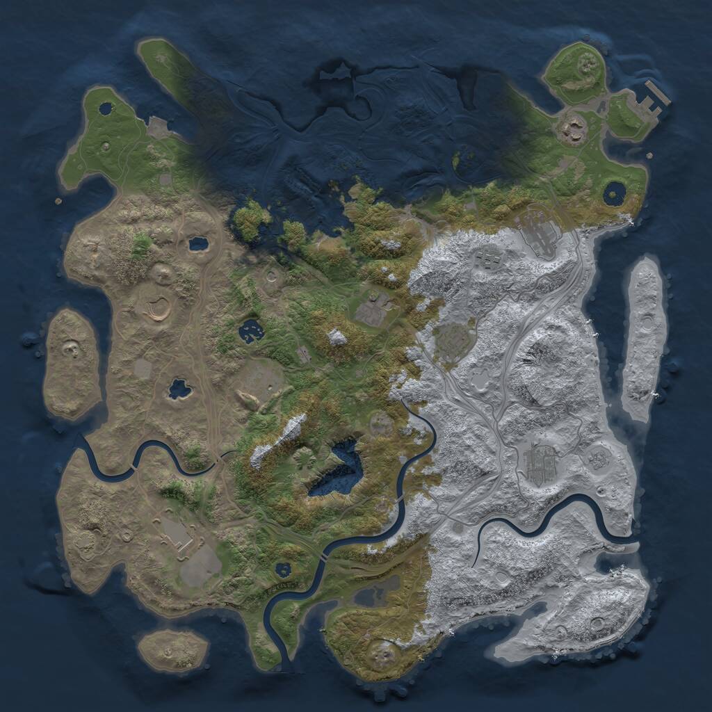 Rust Map: Procedural Map, Size: 4500, Seed: 9125138, 15 Monuments