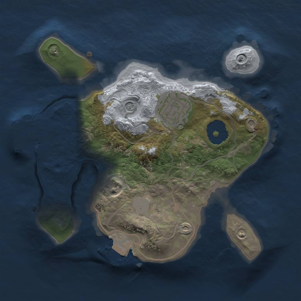 Rust Map: Procedural Map, Size: 2000, Seed: 1604064399, 4 Monuments