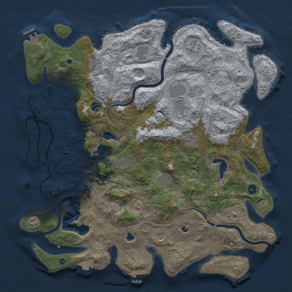 Rust Map: Procedural Map, Size: 4700, Seed: 716027463, 17 Monuments