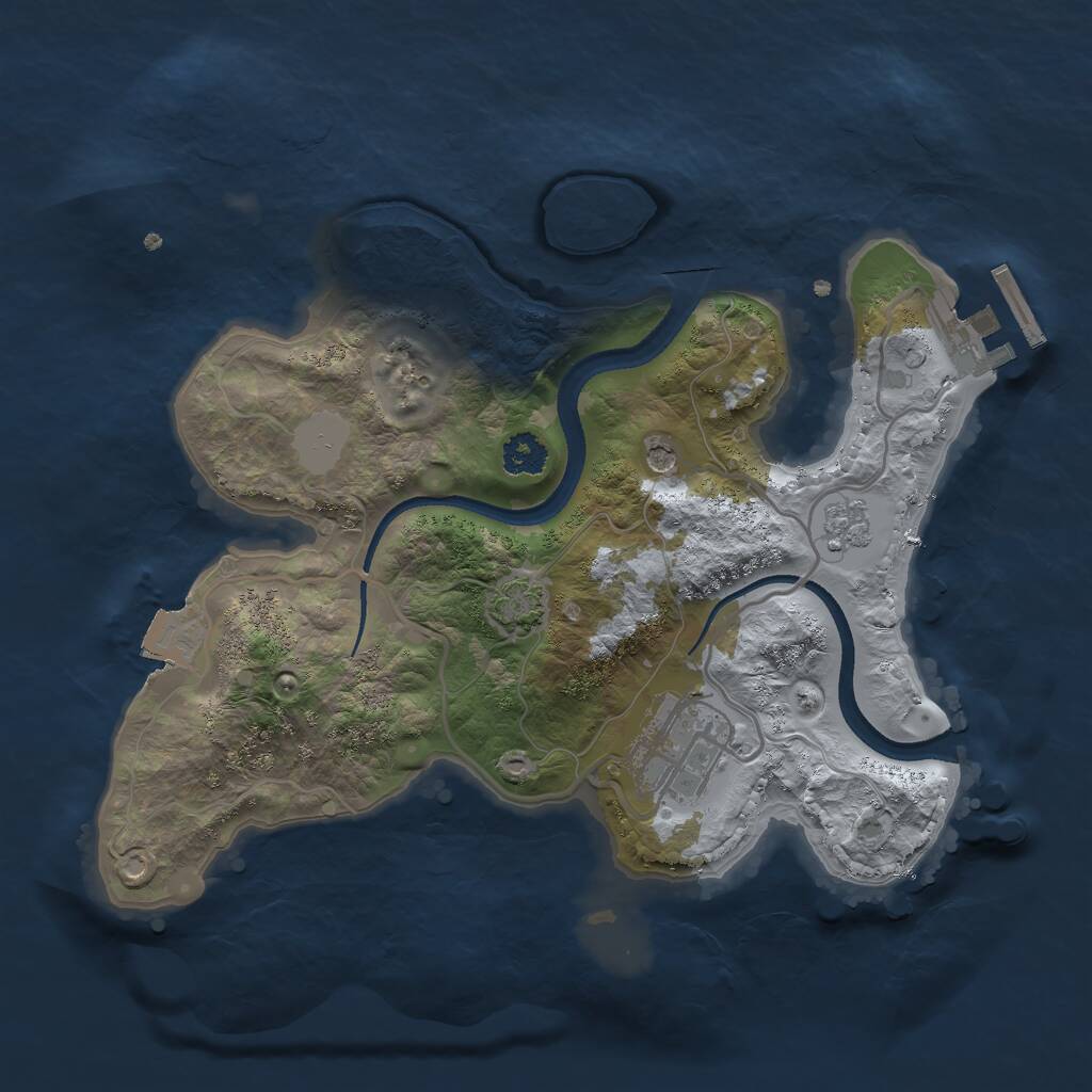 Rust Map: Procedural Map, Size: 2500, Seed: 483920, 6 Monuments