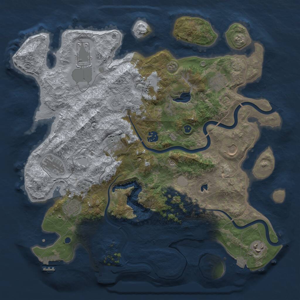 Rust Map: Procedural Map, Size: 4000, Seed: 554192004, 16 Monuments