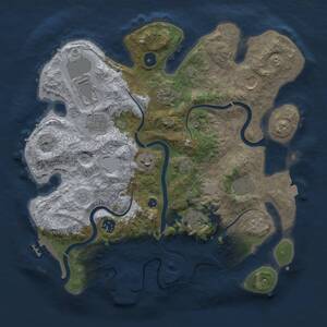 Thumbnail Rust Map: Procedural Map, Size: 3650, Seed: 954997390, 15 Monuments